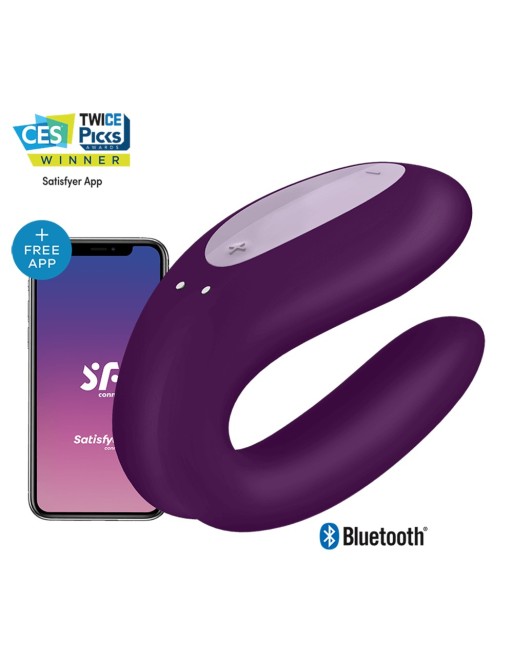 Vibromasseur pour couple connecté violet Double JOY Satisfyer - CC5972420201 Vibromasseur pour couple connecté violet Double JOY Satisfyer - CC5972420201