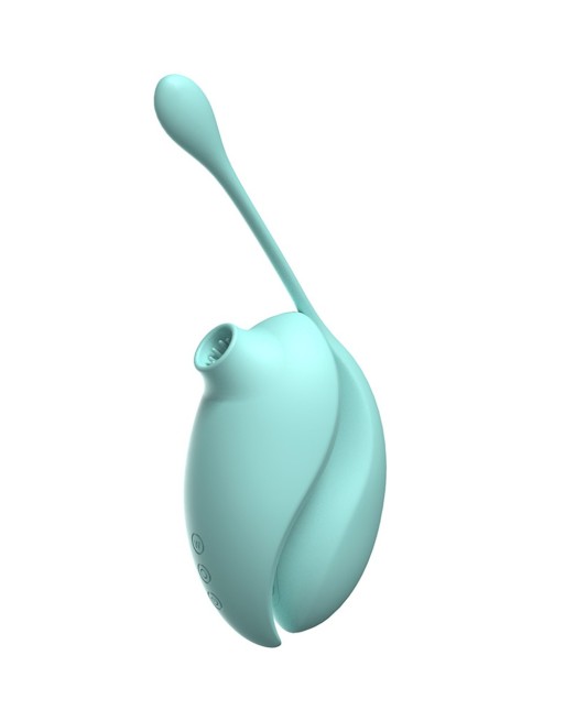 2en1 Stimulateur clitoridien à picots par aspiration avec son œuf vibrant à distance turquoise - 0-B0009TUR 2en1 Stimulateur clitoridien à picots par aspiration avec son œuf vibrant à distance turquoise - 0-B0009TUR