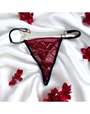 String bordeaux avec anneaux détachables - PM05GOPC-BRED
