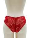 Culotte rouge en dentelle avec nœud en satin - PF09LRED