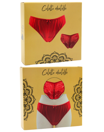 Culotte rouge en dentelle avec nœud en satin - PF09LRED