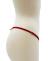 String rouge avec bijou perle  strass dorés - PA06MRED