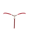 String rouge avec bijou perle  strass dorés - PA06MRED