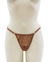 String taupe en dentelle avec bijou cœur doré - PA02MBRW