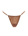 String taupe en dentelle avec bijou cœur doré - PA02MBRW