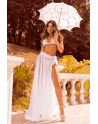 Ensemble 3 pièces blanc soutien gorge, masque et string - MAL8936WHT