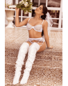 Ensemble 3 pièces en dentelle à cils blanche - MAL8935WHT