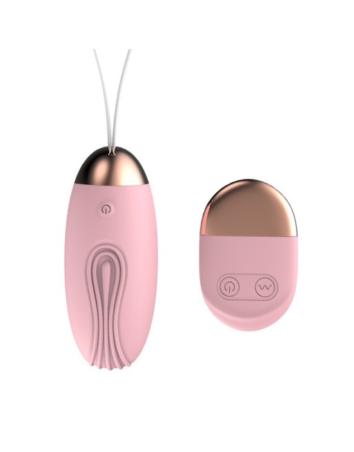 Oeuf vibrant rainuré rose USB avec télécommande - TOD-008PNK Oeuf vibrant rainuré rose USB avec télécommande - TOD-008PNK