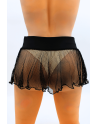 Mini jupe noire en résille large transparente Sofia - LSN4