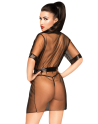 Peignoir et ceinture satinée Noir Midnight mirage - PH0072BLK