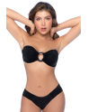 Bikini Bandeau Noir avec Anneau Central - MAL67124BLK