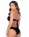 Bikini Bandeau Noir avec Anneau Central - MAL67124BLK