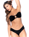 Bikini Bandeau Noir avec Anneau Central - MAL67124BLK