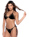 Bikini Noir Triangle avec Détails en Tulle - MAL67122BLK