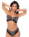 Bikini Bandeau Léopard avec Dentelle - MAL67106LEOP